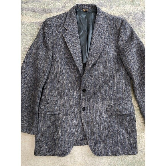 HARRIS TWEED x KUPPENHEIMER Size 43L Mens Jacket Wool Herringbone Rainbow Yarns - Picture 1 of 10